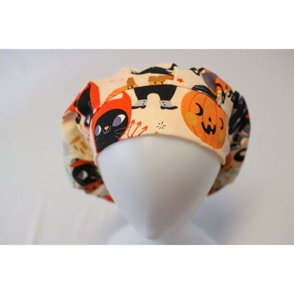 Halloween Cats Bouffant Surgical Dental Scrub Cap Chemo Hat - Picture 2 of 4